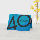 Blue 40 Decade Birthday Kaart (Gele Bloem)