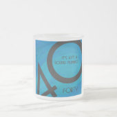 Blue 40 Decade Birthday Matglas Koffiemok (Center)