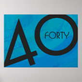 Blue 40 Decade Birthday Poster (Voorkant)