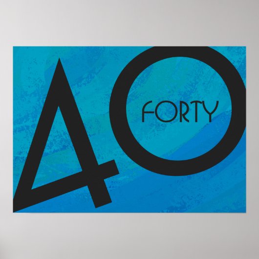 Blue 40 Decade Birthday Poster (Voorkant)