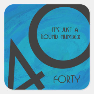 Blue 40 Decade Birthday Vierkante Sticker