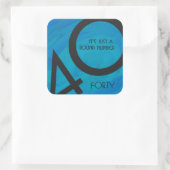 Blue 40 Decade Birthday Vierkante Sticker (Tas)
