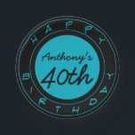 Blue 40th Birthday Party Personalized Paper Borden Papieren Bordje<br><div class="desc">borden op jaarbasis. U kunt achtergrondkleur en tekstkleur,  doopvont,  grootte en positie gemakkelijk veranderen door de aanpassingsknoop te klikken.</div>