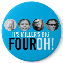 Blue 40th Four OH! foto 40eth verjaardagsbadge