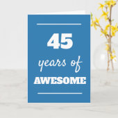Blue 45th Birthday Kaart (Gele Bloem)