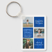 Blue 4-Photo Fun Boxes Class Year Sleutelhanger (Voorkant)