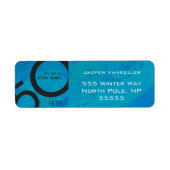 Blue 50 Decade Birthday Etiket (Voorkant)