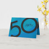 Blue 50 Decade Birthday Kaart (Gele Bloem)
