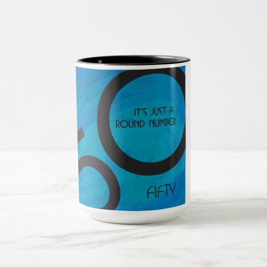 Blue 50 Decade Birthday Mok (Midden)