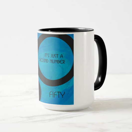 Blue 50 Decade Birthday Mok (Voorkant rechts)