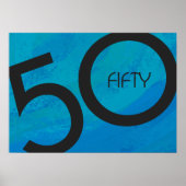 Blue 50 Decade Birthday Poster (Voorkant)