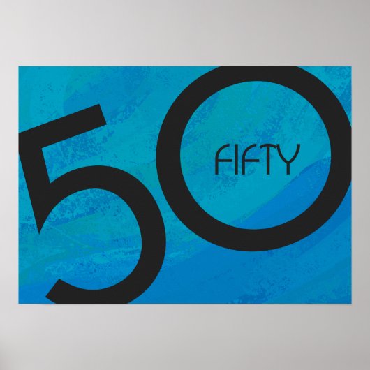 Blue 50 Decade Birthday Poster (Voorkant)