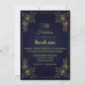 Blue 50 en Fabulous Elegant Minimalist Birthday (Voorkant)