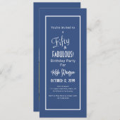 Blue 50 en fantastische verrassingsverjaardagsfees kaart (Voorkant / Achterkant)