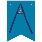 Blue 50th Happy Birthday Bunting Vlaggetjes (Tweede vlag)