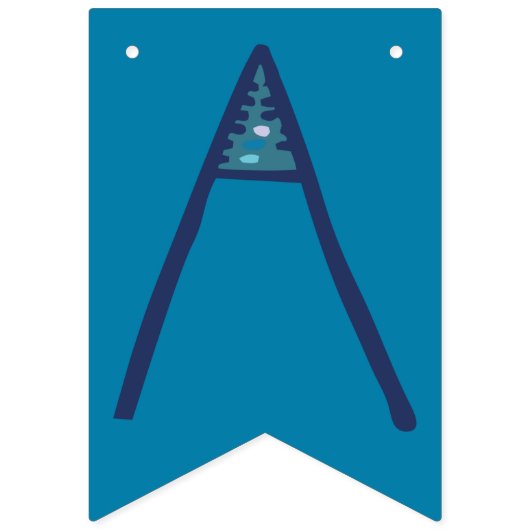 Blue 50th Happy Birthday Bunting Vlaggetjes (Tweede vlag)