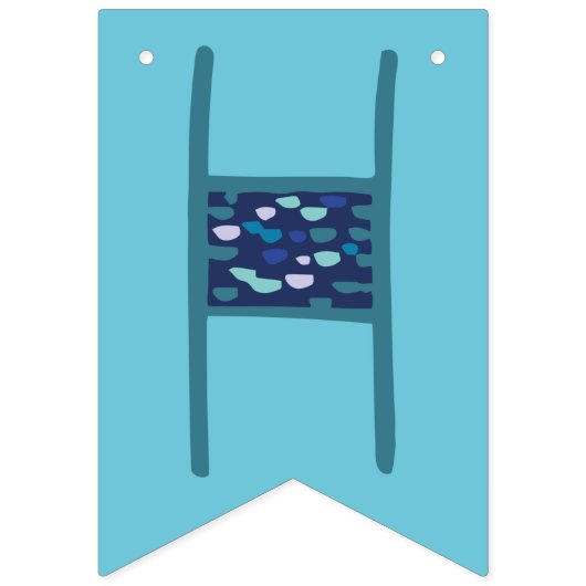 Blue 50th Happy Birthday Bunting Vlaggetjes (Eerste vlag)