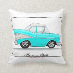 Blue 57 Chevy Pillow Kussen