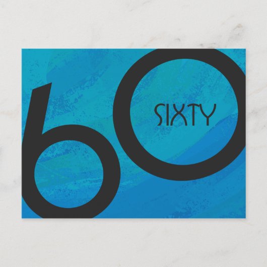 Blue 60 Decade Birthday Briefkaart (Voorkant)