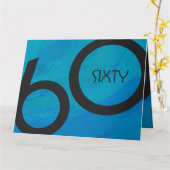 Blue 60 Decade Birthday Kaart (Gele Bloem)