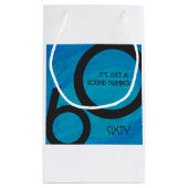 Blue 60 Decade Birthday Klein Cadeauzakje (Achterkant)