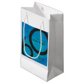 Blue 60 Decade Birthday Klein Cadeauzakje (Voorkant Gekanteld)