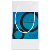 Blue 60 Decade Birthday Klein Cadeauzakje (Voorkant)