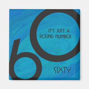Blue 60 Decade Birthday Magneet