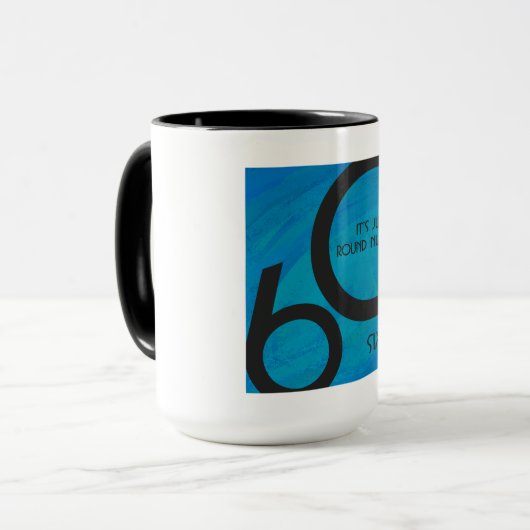 Blue 60 Decade Birthday Mok (Voorkant links)