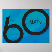 Blue 60 Decade Birthday Poster (Voorkant)