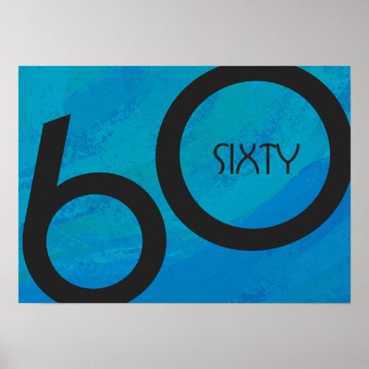 Blue 60 Decade Birthday Poster (Voorkant)