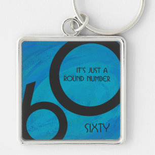 Blue 60 Decade Birthday Sleutelhanger