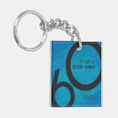 Blue 60 Decade Birthday Sleutelhanger (Voorkant Links)