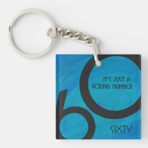 Blue 60 Decade Birthday Sleutelhanger