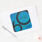 Blue 60 Decade Birthday Vierkante Sticker (Envelop)