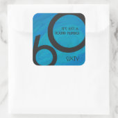 Blue 60 Decade Birthday Vierkante Sticker (Tas)