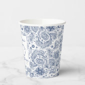 Blue 60th Birthday Party Paper Cup Papieren Bekers (Links)