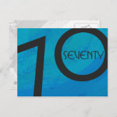 Blue 70 Decade Birthday Briefkaart (Voorkant / Achterkant)