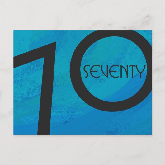 Blue 70 Decade Birthday Briefkaart (Voorkant)