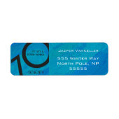 Blue 70 Decade Birthday Etiket (Voorkant)