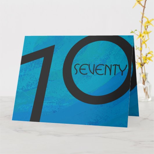 Blue 70 Decade Birthday Kaart (Gele Bloem)