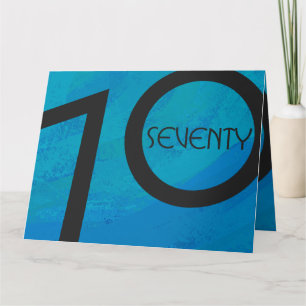 Blue 70 Decade Birthday Kaart