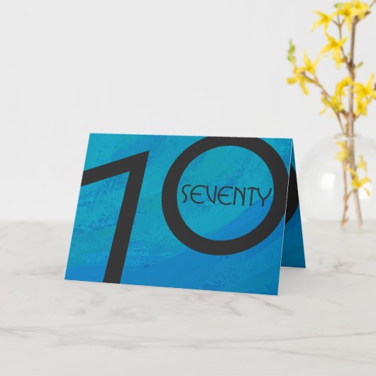 Blue 70 Decade Birthday Kaart (Gele Bloem)