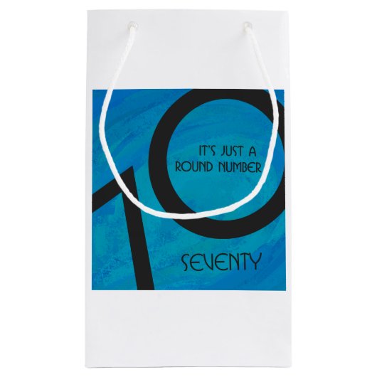 Blue 70 Decade Birthday Klein Cadeauzakje (Achterkant)