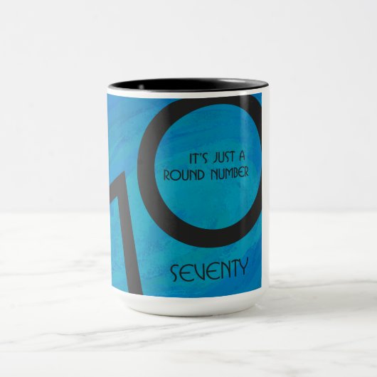 Blue 70 Decade Birthday Mok (Midden)
