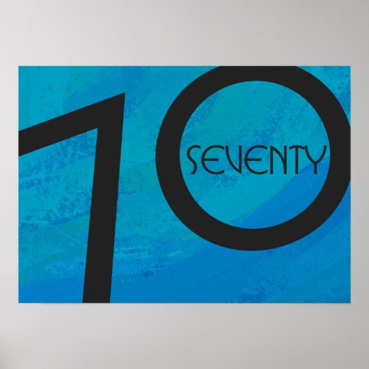Blue 70 Decade Birthday Poster (Voorkant)