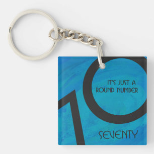 Blue 70 Decade Birthday Sleutelhanger