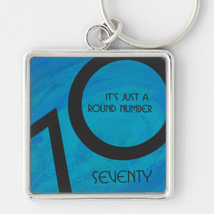 Blue 70 Decade Birthday Sleutelhanger