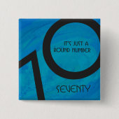 Blue 70 Decade Birthday Vierkante Button 5,1 Cm (Voorkant)