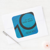Blue 70 Decade Birthday Vierkante Sticker (Envelop)